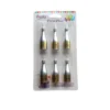 Set x6 Velas Botella de Champagne Plateadas "Birthday"