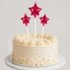 Set x3 Velas Estrella Magenta en Vara Larga "Feliz Cumpleaños"