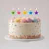 Set x5 Velas Estrella Pastel "Happy Birthday" para Torta