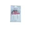Vela Topper Placa Blanca y Rojo Glitter "Feliz Cumpleaños"