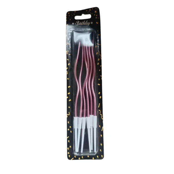 Set x6 Velas Onduladas Rose Gold Metalizadas para Torta