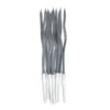 Set x12 Velas Onduladas Plateadas Metalizadas con Soporte