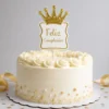 Vela Topper Corona Real Dorada "Feliz Cumpleaños"