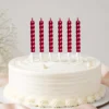 Set x6 Velas Espiral Magenta Metalizadas con Soporte