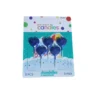 Set x5 Velas Corazón Geométrico Azul Metalizado "Birthday"
